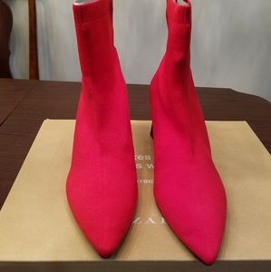 ZARA SZ 41/US 10 red sock ankle boot.